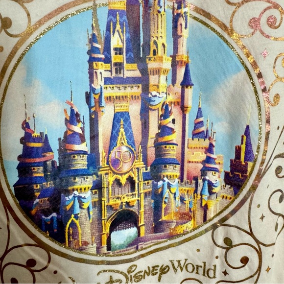 NWT. Disney 2X World 50th Anniversary Cinderella Castle Graphic T-Shirt. - Picture 6 of 10